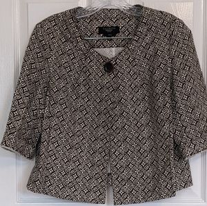 Talbots Petites Size 10 P Jacket / Blazer Cropped Cotton Floral Print.